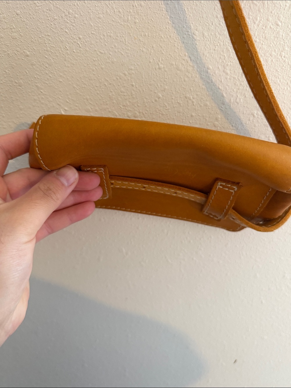 Portland Leather Cognac Crossbody waist Bag - Picture 7 of 12